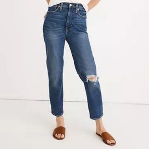 Madewell Momjean comfort stretch in Ellwyn wash